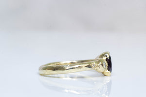 Thalia Ring - 9ct Yellow Gold with Garnet and Diamonds
