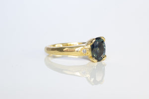 Eos Ring - 18ct Yellow Gold with Oval 1.44ct Blue Sapphire