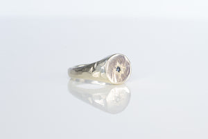 Sirius Signet Ring - 9ct White Gold with Blue Sapphire