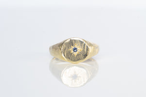 Sirius Signet Ring - 9ct Yellow Gold with Blue Sapphire