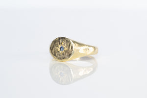 Sirius Signet Ring - 9ct Yellow Gold with Blue Sapphire