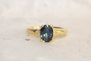 Eos Ring - 18ct Yellow Gold with Oval 1.44ct Blue Sapphire