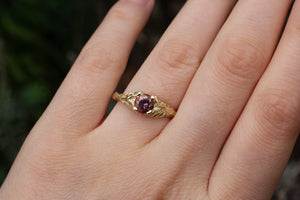 Damo Ring - 14ct Yellow Gold with Pink Malaya Garnet