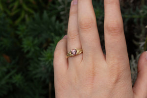 Damo Ring - 14ct Yellow Gold with Pink Malaya Garnet