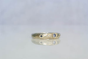 Hestia Ring - White Gold with Blue Sapphires and Diamonds