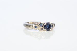 Stratus Ring - 14ct White Gold with Sapphires and Salt and Pepper Diamonds