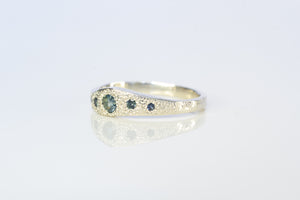 Seafoam Ring - 9ct White Gold with Teal Sapphires