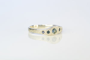 Seafoam Ring - 9ct White Gold with Teal Sapphires