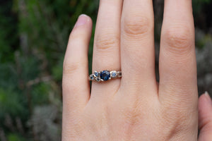 Stratus Ring - 14ct White Gold with Sapphires and Salt and Pepper Diamonds