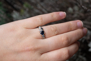 Stratus Ring - 14ct White Gold with Sapphires and Salt and Pepper Diamonds