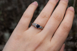 Stratus Ring - 14ct White Gold with Sapphires and Salt and Pepper Diamonds