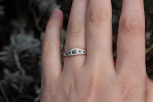 Seafoam Ring - 9ct White Gold with Teal Sapphires