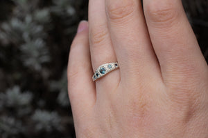 Seafoam Ring - 9ct White Gold with Teal Sapphires