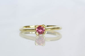 Droplet Ring - 14ct Yellow Gold with Pink Tourmaline