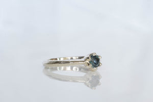 Vesta Ring - 9ct White Gold with Teal Sapphire