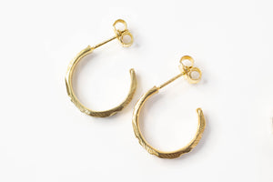 Bark Hoop Earrings - Gold Plated