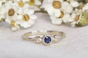 Aura Ring - 14ct White Gold with Sapphire and Diamonds