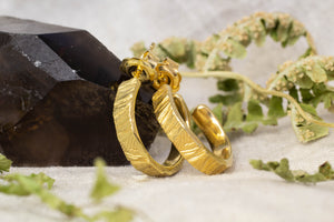 Bark Hoop Earrings - Gold Plated