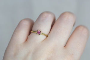 Droplet Ring - 14ct Yellow Gold with Pink Tourmaline