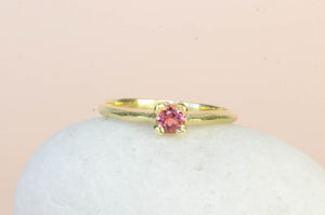 Droplet Ring - 14ct Yellow Gold with Pink Tourmaline