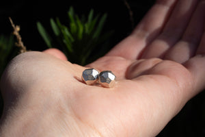 Boulder Studs - 9ct White Gold