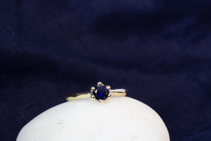 Vesta Ring - 9ct Yellow Gold with Blue Sapphire