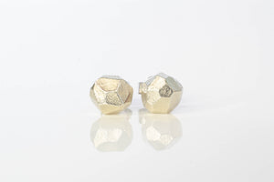 Boulder Studs - White Gold