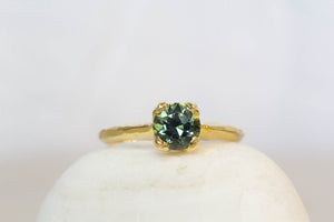 Thetis Ring - 18ct Yellow Gold with Teal-Parti  Sapphire