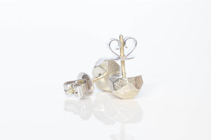 Boulder Studs - White Gold