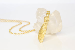 Sycamore Seed Necklace - Small - Gold Plated