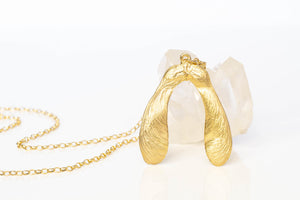 Sycamore Seed Necklace - Double - Gold Plated