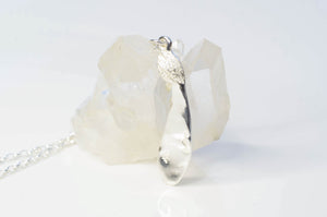 Sycamore Seed Necklace - Small Curved - Sterling Silver