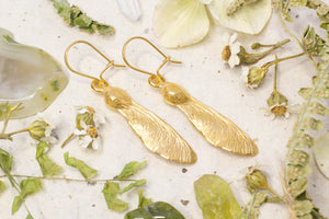 Sycamore Seed Earrings - Gold Plated