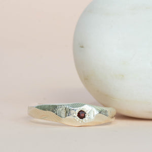 Hestia Ring - Sterling Silver with Garnet