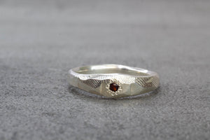 Hestia Ring - Sterling Silver with Garnet