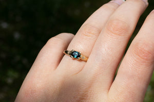 Argus Ring - 9ct Yellow Gold with Teal Sapphire