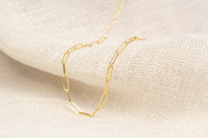 Paperclip Necklace Chain - Small - 9ct Yellow Gold