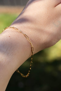 Paperclip Bracelet Chain - Small - 9ct Yellow Gold