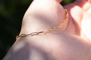 Paperclip Bracelet Chain - Small - 9ct Yellow Gold