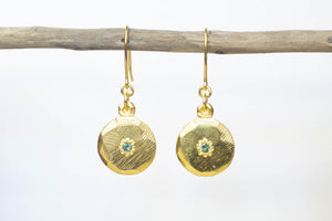 Io Earrings with Sapphires - Gold Plated