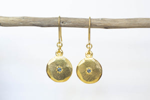 Io Earrings with Sapphires - Gold Plated