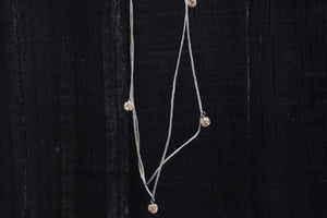 Seed Pod Necklace on Double Braided Cord - Sterling Silver