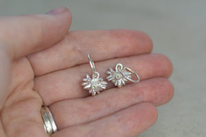 Coprosma Hoop Earrings with Peridots - Sterling Silver