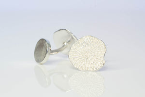 Coral Cufflinks - Sterling Silver