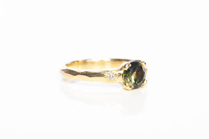 Mira Ring - 18ct Yellow Gold with 1.02ct Green Sapphire