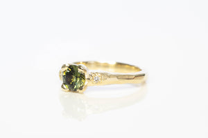 Mira Ring - 9ct Yellow Gold with 5.65mm Green Sapphire