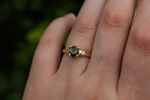 Mira Ring - 18ct Yellow Gold with 1.02ct Green Sapphire