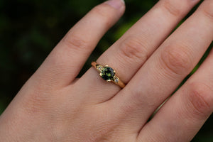 Mira Ring - 18ct Yellow Gold with 1.02ct Green Sapphire