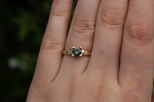 Mira Ring - 9ct Yellow Gold with 5.65mm Green Sapphire