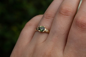 Mira Ring - 9ct Yellow Gold with 5.65mm Green Sapphire